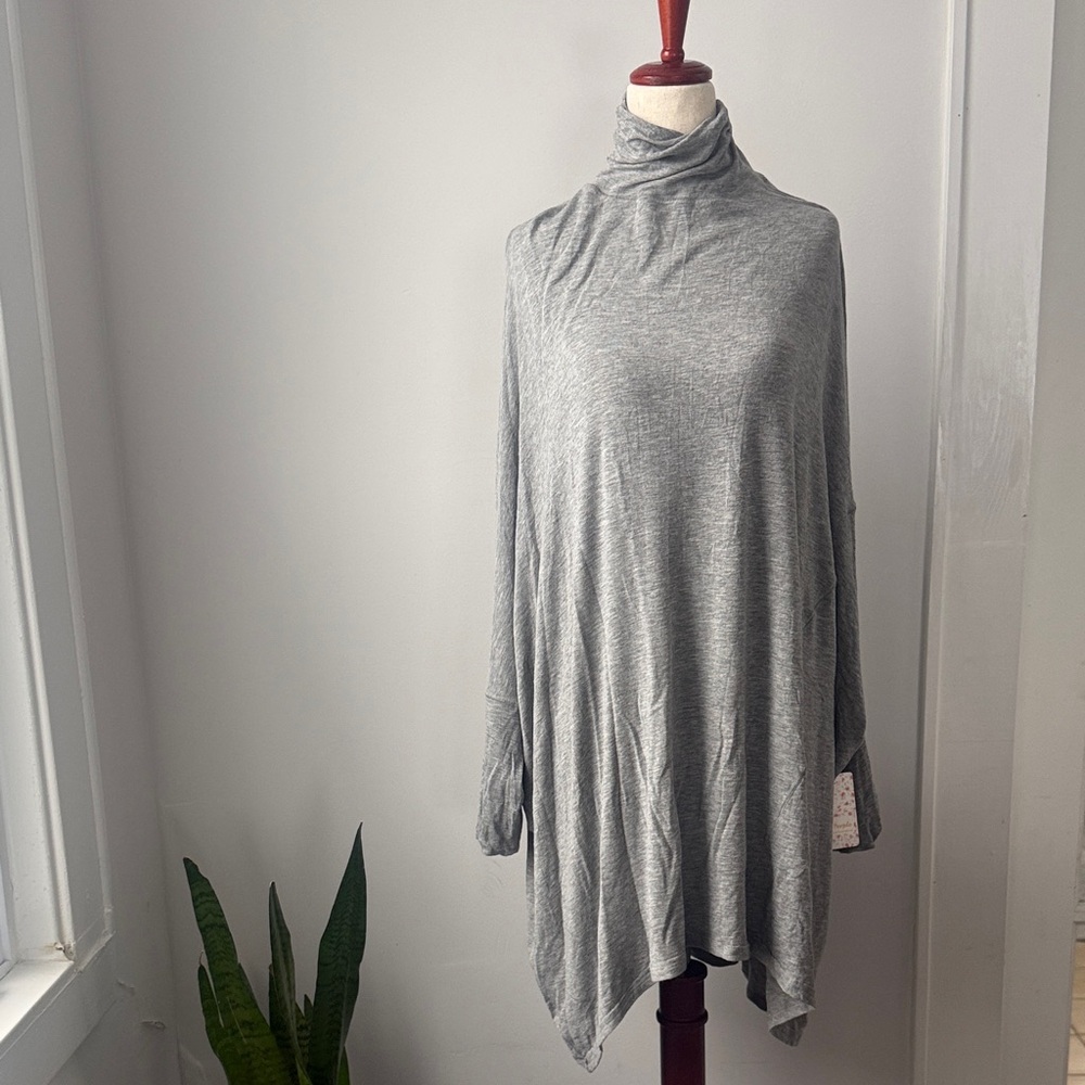 free People Heather gray Turtleneck Women’s Knit Long sleeve Sweater